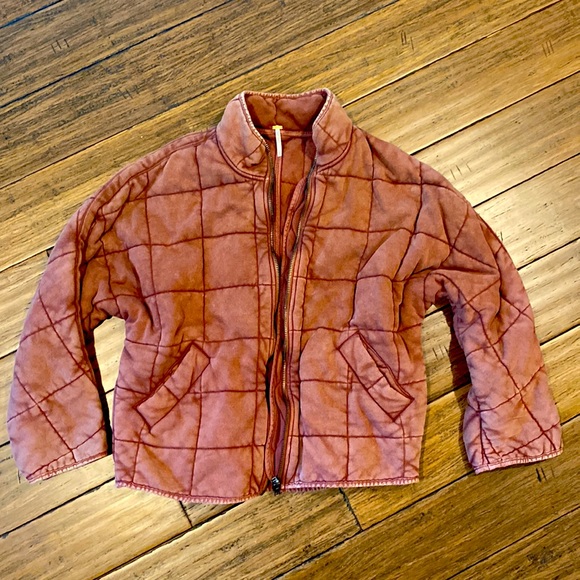Free People Jackets & Blazers - RARE!🔥 Free People Dolman Quilted Knit Jacket Cherry Cola Small